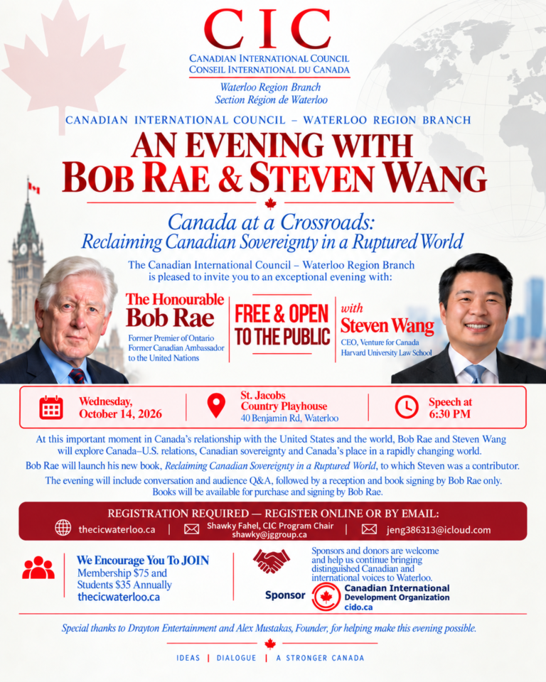 An Evening With Bob Rae & Steven Wang
