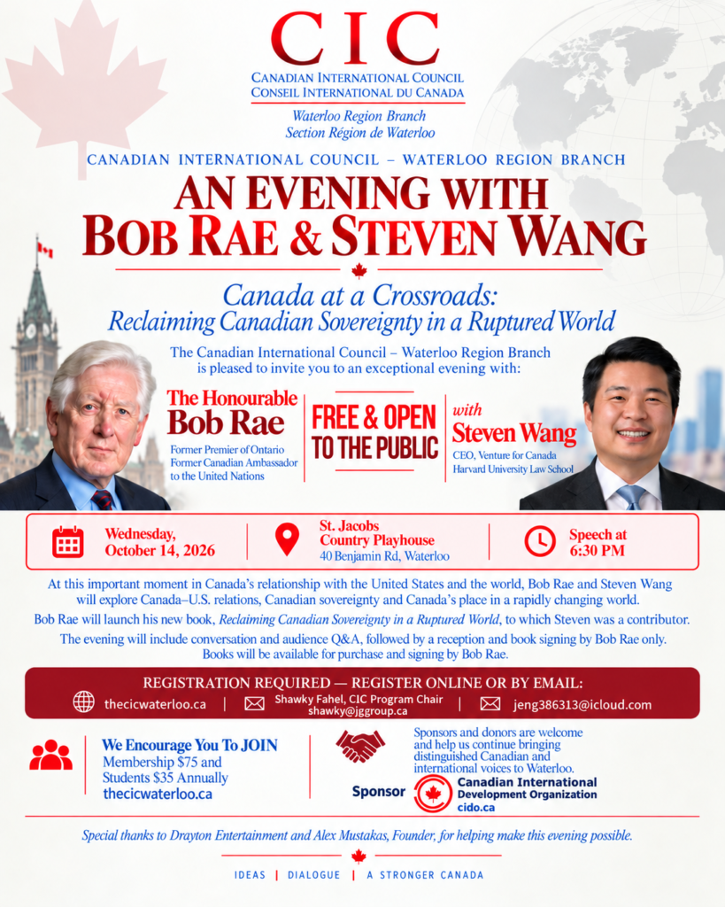 An Evening With Bob Rae & Steven Wang