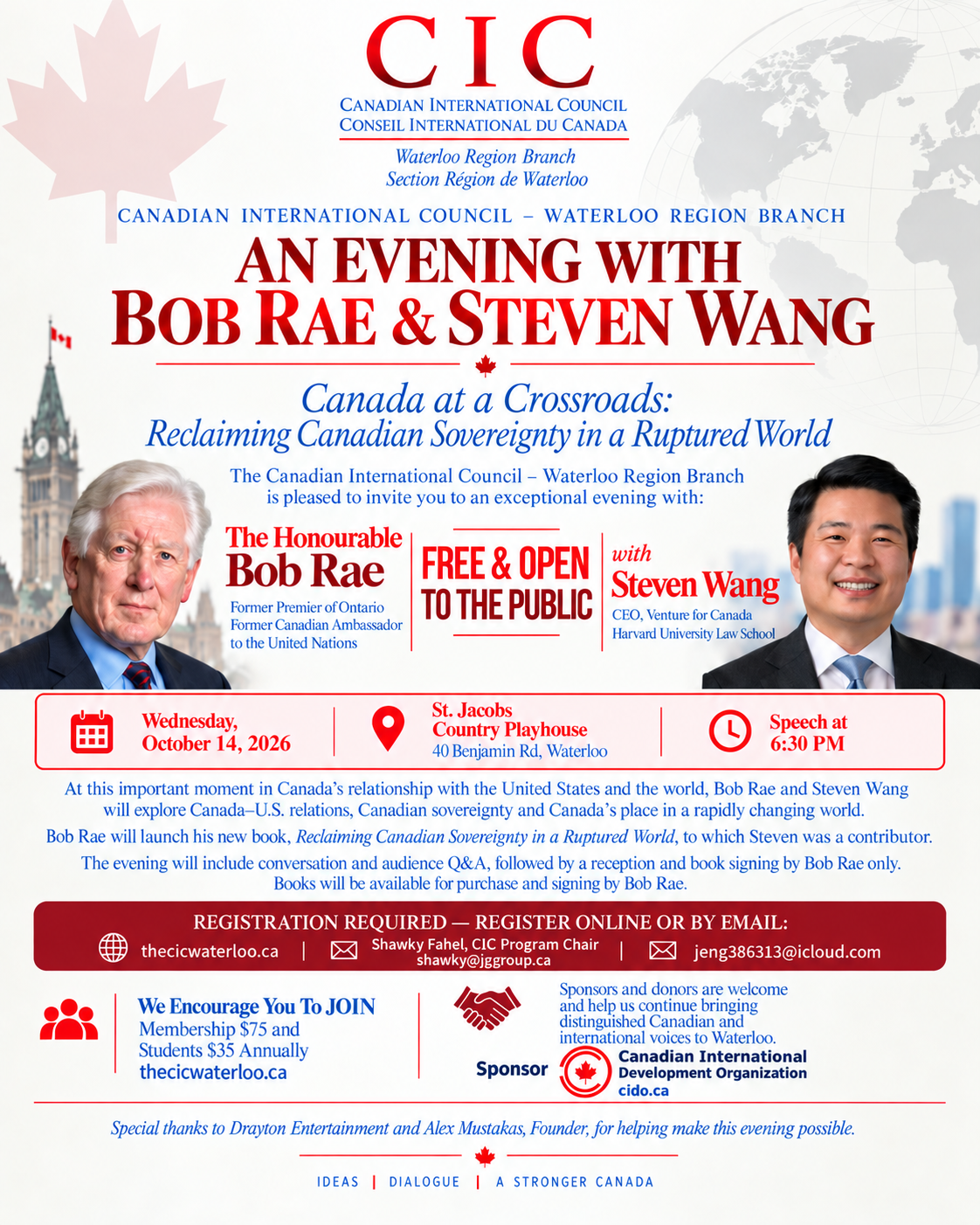 An Evening With Bob Rae & Steven Wang